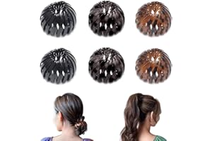 Belvanr Pince à Cheveux Rétractables 6 Pièces Nid d'Oiseau Support de Queue de Cheval Bandeaux à Cheveux Pinces à Cheveux en Forme Boucles de Cheveux Rétractables Géométriques Rétro