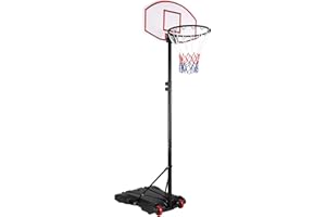 Sportana® Panier de Basket avec Support réglable en Hauteur 179-209 cm Mobile Adultes Enfants roulettes Basketball Pied Stable
