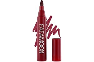 GETEAWILY Pennarello per labbra - Pennarello labbra waterproof con olio di cocco e aloe - Rossetto altamente pigmentato a prova di sbavature, pennarello per labbra a lunga tenuta, colore