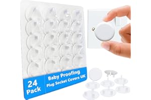 ERTZINLA 24 Pack Plug Socket Covers UK, Child Baby Safety Plug Socket Covers, Plug Socket Protectors for Sockets UK