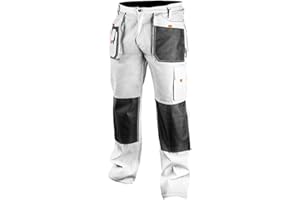 NEO TOOLS Pantalon de Travail Professionnel (Pantalon, Veste, genouillères) Blanc | Pantalon de sécurité, vêtement Professionnel, Pantalon de Peintre, Taille S à XXL