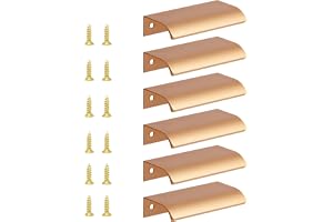 flintronic 6 stycken Möbelhandtag, dolda, böjda dörrhandtag, 8 cm