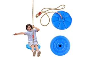 Hengrongshen Columpio para exteriores para niños, cuerda de escalada para niñas y niños, columpio de trepadora para árbol de disco, para interior, exterior, soporta hasta aprox. 150 kg (azul)