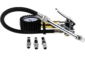 ENET 200PSI 0-15Bar Voiture Camion Pneu Gonfleur Jauge de Pression d'air Précis avec 3pcs Connecteurs