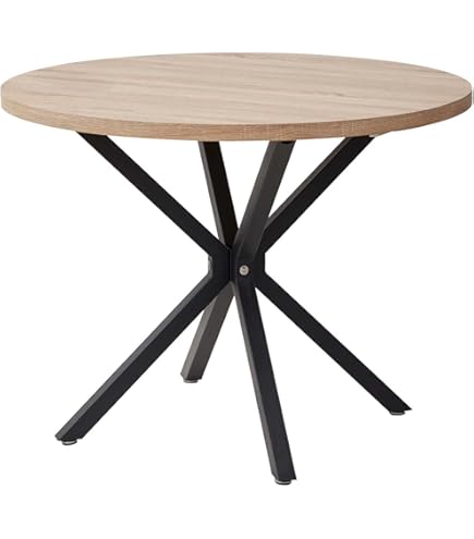 EGOONM Moderne Ronde Eettafel met Sokkel, Mid-Century Vrijetijdstafel voor Keuken, Eetkamer en Woonkamer, Desktop is Een Volledig Paneel, 70 x 70 x 75 cm (Wit, 70 x 70 x 75 cm