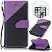 Produktbild LG Stylus 2 Hülle,LG LS775 Leder Case,Sunroyal PU Leder Brieftasche Schutzhülle Tasche Handyhülle Schutz Hüllen im Bookstyle Ledertasche mit Stand Funktion Kartenfächer Magnetverschluss Magnet Etui Schale Schutzhüllen,Retro Schwarz Dunkel Lila Muster Entwurf Flip Klapp Cover Tasche mit Strap Kartensteckplatz Hinterschale Kartenschlitz mit Silikon Kratzfest für LG Stylus 2 LS775/LG G Stylo 2 + HD Super Klare Displayschutzfolie