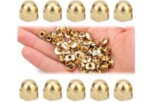 Beatific 30 dadi esagonali M3, in ottone, con testa a cupola, barra filettata e bullone filettato, testa esagonale, testa a cupola per protezione interna ed esterna