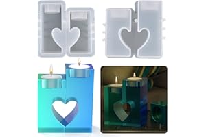 TOCTAX 2 stampi in silicone a forma di cuore, per candela, in resina epossidica, per calcestruzzo, per candele, fai da te, in silicone, per cemento, per la casa, per resina, gesso, cemento, resina epossidica