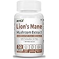 NutriJa Lions Mane Mushroom Extract 1000mg Capsules - Standardized to Contains > 38% Beta Glucans - 30 Veg Capsules