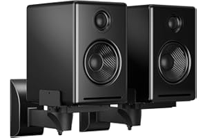 suptek 2 Soporte de Pared para Altavoces, Universal Soporte Altavoces por Bose/Edifier/Hivi/JBL/Sony, Capacidad de Carga de hasta 25kg, Incline hacia Arriba y hacia Abajo & Gire - SPM201