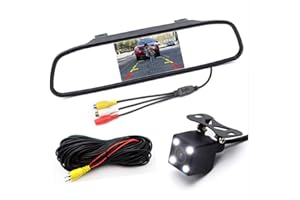 GOFORJUMP Video Monitor di Parcheggio LED Visione Notturna Lente di Vetro CCD Auto Retrovisione Della Macchina Fotografica Con 4.3 Pollice Car Interior Specchio Monitor