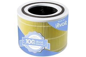 LEVOIT Core300-RF-PA Genuine Air Purifier Replacement, Pet Allergy Replacement Filter, 3-in-1 HEPA, High-Efficiency Activated Carbon, Yellow, Suitable for Core 300 & Core 300S