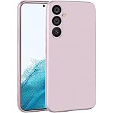 Elfia Samsung Galaxy A54 ile Uyumlu Kılıfı Silikon Mat Renkli Parmak İzi Bırakmayan Yumuşak İnce Kapak Prem Rose Gold