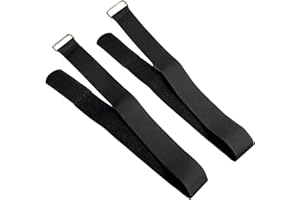 ON1SHELF Confezione da 2 fascette resistenti in metallo con fibbia a gancio e anello di fissaggio per cavi riutilizzabili (3 x 130 cm)