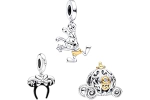 Doyafer Bracelet pour Femme en Argent Sterling 925 Collier Pendentif à Breloque Gâteau d'anniversaire, Chaîne de Perles en Forme de Coeur, Ensemble de Breloques pour Cadeau d'anniversaire pour Femme