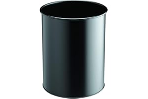 Durable 330101 - Cestino cilindrico in acciaio verniciato 15, capacità 15 litri, 315x260 mm, nero