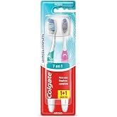Colgate 7 in 1, Complete Cleaning, Medium Toothbrush, 2 x 2 Units | Offers a quadruple deep clean, Removes plaque between tee