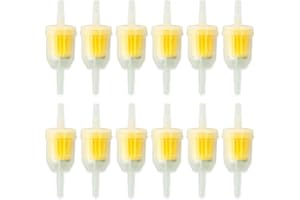 MAOQYE 12 Pieces Gas Inline Fuel Filters, Universal Motorcycle Petrol Inline Filter, Filtration Speed Quick Fuel Filter for 6-8mm Motorbike, Scooter, Motorcycle, Generator, Lawnmower Machines, Auto