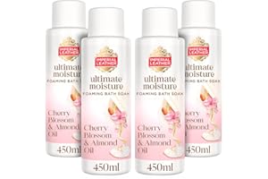 Imperial Leather Ultimate Moisture Cherry Blossom & Almond Oil Foaming Bath Soak, Ultra Rich Lather & Fragrance, Suitable for Sensitive Skin - Vegan & Cruelty Free (450ml), Multipack 4 x 450ml