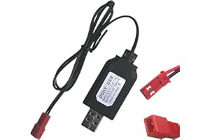 BAIWEIDUN 4.8V USB Ladekabel mit JST 2Pin Stecker Kompatibel RC Flugzeug RC Panzer RC Modellfahrzeug Buggy Auto Truck Boot für Universal 4.8V Lipo Akku (1)