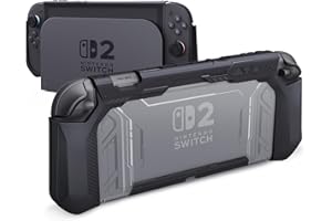 playvital Meteor Cover per Nintendo Switch 2, Custodia Protettiva Dockable Grip TPU Ergonomico Antiscivolo&Copri Analogici per Switch 2 Console, Antiurto e AntiGraffio, Nero