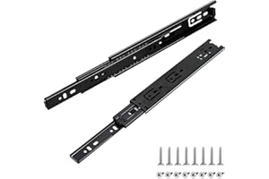 Prmape 2 Pcs Guias Cajones Carriles, 250mm Railes para Cajones, 3 Pliegues Guias Telescopicas para Cajones, Guia Cajon Extraccion Total 25cm, Montaje Lateral, Capacidad de Carga Hasta 45 KG