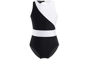 Aislor Enfant Justaucorps Gymnastique Danse Fille Ballet Léotard Danse Gym Dos Nu Body Combinaison Sport Yoga Maillot de Bain 1 Piece 4-16 Ans