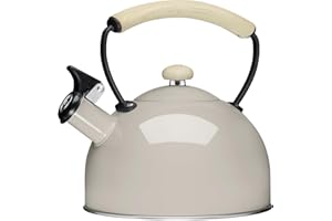 Galicja Bouilloire en acier inoxydable Alexander - Bouilloire sifflante à gaz - Bouilloire à gaz - Bouilloire sifflante - Bouilloire à gaz - Bouilloire sifflante - Bouilloire à induction - 2,3 l Beige