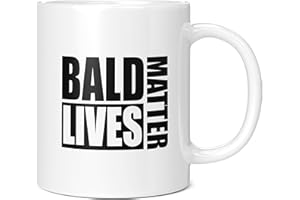 Mug Monster - Bald Lives Matter, zabawny kubek nowość, żart prezent dla łysych mężczyzn, prezent urodzinowy lub na Dzień Ojca - ceramiczny kubek do kawy, dostępny bardzo duży i gigantyczny kubek, 325 ml biały kubek