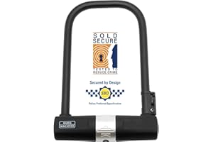 Burg-Wächter 40030 Sold Secure Gold D Lock 1580 HB 165/200, Black, Lightweight