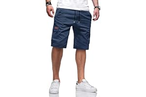 TARAINYA Cargo Short Homme éTé Coton Cordon de Serrage avec 6 Poches Taille Elastique Casual Short