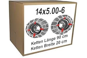 VSK 14x5.00-6 Schneeketten + Spanner für Rasentraktor Aufsitzmäher Kinderquad