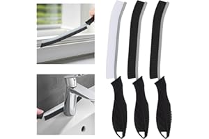 TQRR Brosse de Nettoyage - Brosse de Nettoyage à Poils Durs, Brosse à Coulis, Outils de Nettoyage pour Les Toilettes, la Salle de Bain, la Maison, la Baignoire, l'évier, la Fenêtre (3, Noir)