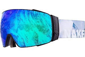 NAKED Optics® Gogle narciarskie dla kobiet i mężczyzn – lustrzane z magnetycznym systemem wymiany – gogle narciarskie dla mężczyzn i kobiet