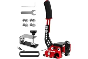 Easyhomie Upgraded USB Handbrake with Fixed Base, Adjustable Game Handbrake with High Precision, Suitable for PS4/PS5 Logitech G29 & PC Logitech G27 / G29 / T300 FANATEC (Red)
