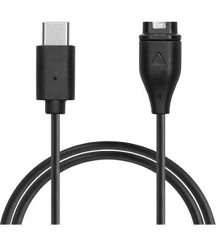 Cavo di ricarica compatibile per Garmin quatix 5 (Saphir) / Swim 2 / Tactix Charlie/Venu/vivoactive 3, 3 Music, 4, 3S / USB, cavo di ricarica OTB con panno per la pulizia dello schermo mungoo