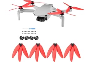 iEago RC Mini 2 SE Hélices Faible Bruit Haute Dureté Hélice 3 Lames d'hélice de Rechange avec Vis/Tournevis/Capot Moteur pour DJI Mini 2 SE/Mini 2/Mavic Mini/Mini SE Accessoire, Rouge (2 Paires)