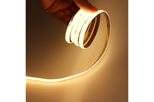 JOYLIT Striscia LED COB 24V 3000K Bianco Caldo da Interni 6 Metri 320LEDs/M 4500LM Luminosità Uniformi Luce CRI 90+ Luci Nastri Dimmerabile Flessibile Adesiva Strip LED (Solo Striscia LED)