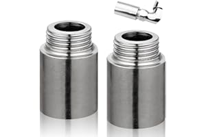BEATIFIC Lot de 2 rallonges de robinet en acier inoxydable 3/4" x 60 mm, 3/4" IG x 3/4" AG DN20, rallonge filetée DN20, 60 mm en acier inoxydable, rallonge de raccordement pour installation de chauffage et