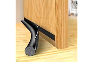 QUTHZZHY Zugluftstopper für Türen, Türzug-Stopper unten einseitige Türzug-Blocker 96CM with Selbstklebende Klettverschluss Türzugzug-Blocker isolierbar Türkehrer Wetterschutz schalldicht (eine Seite schwarz)