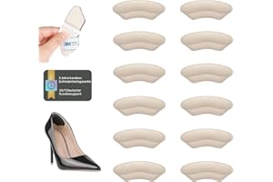 BANDEAX Premium 3M Kleber Fersenpolster 6er Paar bequem weich - Antirutsch Fersenschutz für zu große Schuhe gegen Blase, Fersensporn und Reibung - Heel Pads Beige Ferse als Fersenkissen für Damen & Herren
