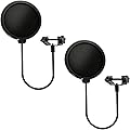 Filtre Anti-Pop Professionnel pour Microphone, Anti Pop Micro, Pare-Souffle en Mousse, Protection Micro, Pop Filter Compatible avec Blue Yeti, Snowball, Quadcast et tout autre Microphone