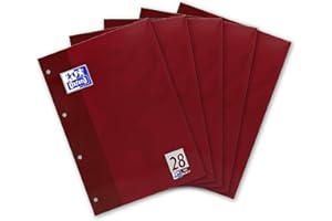 ‎OXFORD Oxford Schule Schulblock A4 kariert, Lineatur 28, 100 Seiten, kopfgeleimt, 5 Stück