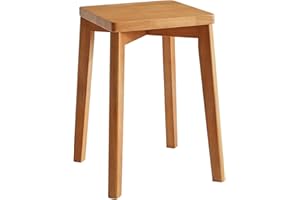 Aibiju Square Wooden Stool, Dressing Table Stool, Solid Wood Makeup stool, Kids Small Table, Perfect Size for your Living Room, Bedroom (Natural, 1 Piece),YDEU-1502