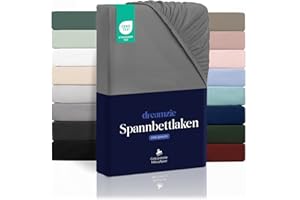 ‎DREAMZIE Dreamzie - Spannbettlaken 180x200cm | Mikrofaser Weich – Für Dicke Matratzen – Oeko-Tex | Komfort, Atmungsaktivität, Pflegeleicht – Anthrazit