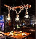 1. Industrielle Seil rustikale Kronleuchter, Einfachheit Stil Vintage Loft Design.