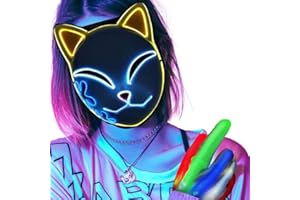 DONY Demon MáScara Slayer,MáScara de Halloween,Asesino de Demonios MáScara De Terror Led, MáScara de Universal Para Halloween, Carnaval,DíA Del NiñO,Mascarada,Cosplay Fiesta de Cumpleaños de la Escuela