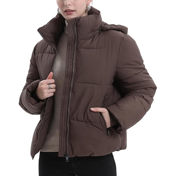 PODOLIXIA Damen Steppjacke Mit Abnehmbarer Kapuze - Warme Winter Pufferjacke Für Outdoor