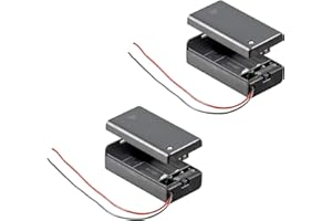 COMFORTY Lot de 2 compartiments à piles noirs avec boîtier fermé, interrupteur marche/arrêt et 2 piles de 9 V