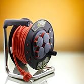 4 Socket Plastic Extension Cable with Small Roller Mobile Cable Cover 3x1.5 mm CCA Cable 15 Meters